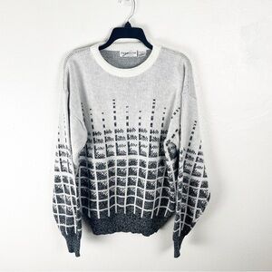 FERRUCHE Gray Long Sleeves Patterned Cabin Sweater Size XL